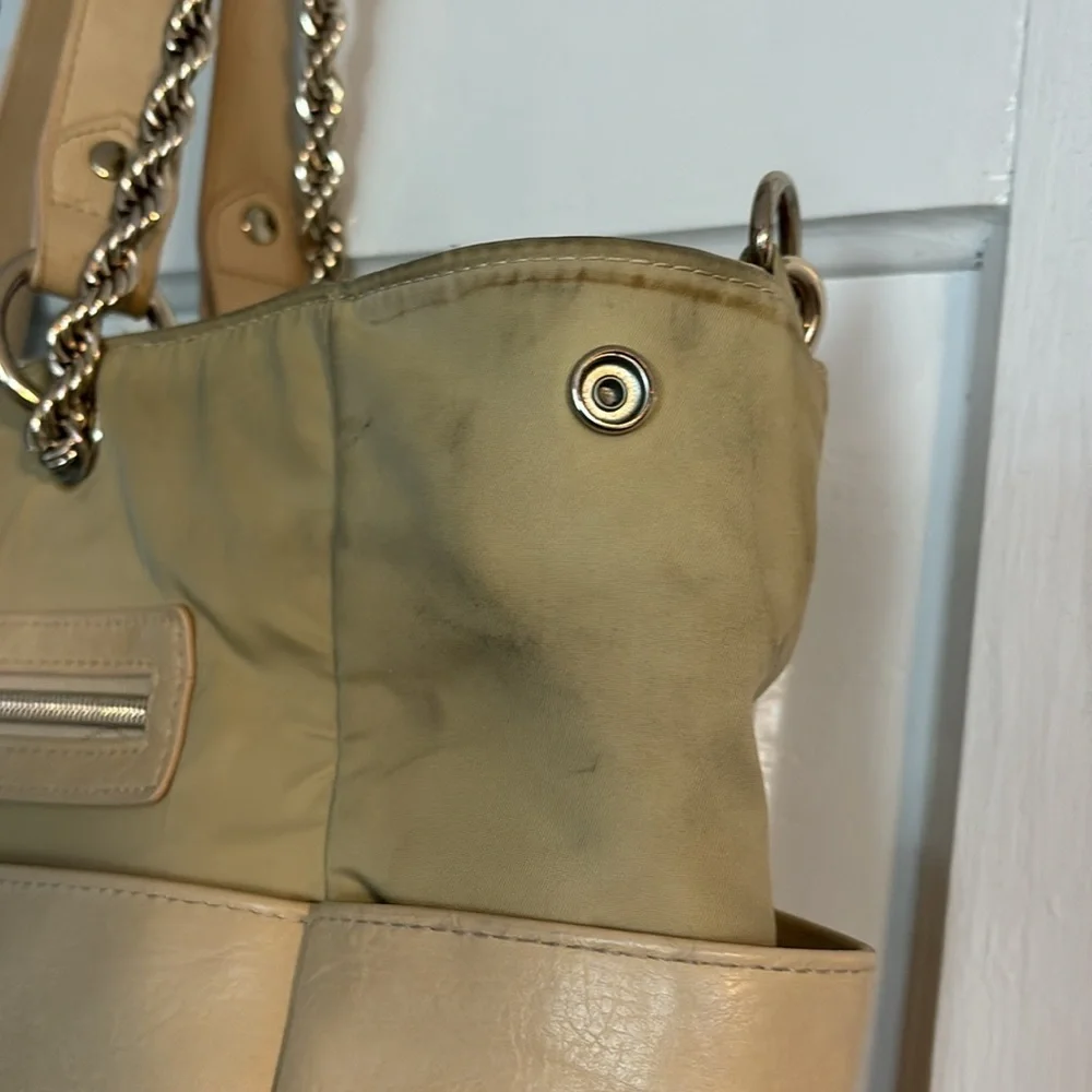 Beis Tan Leather Diaper Bag